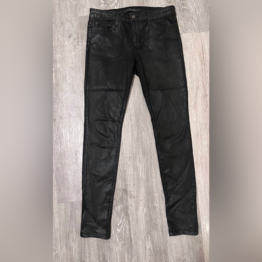 Joe’s Black Coated Mid-rise Skinny Jeans